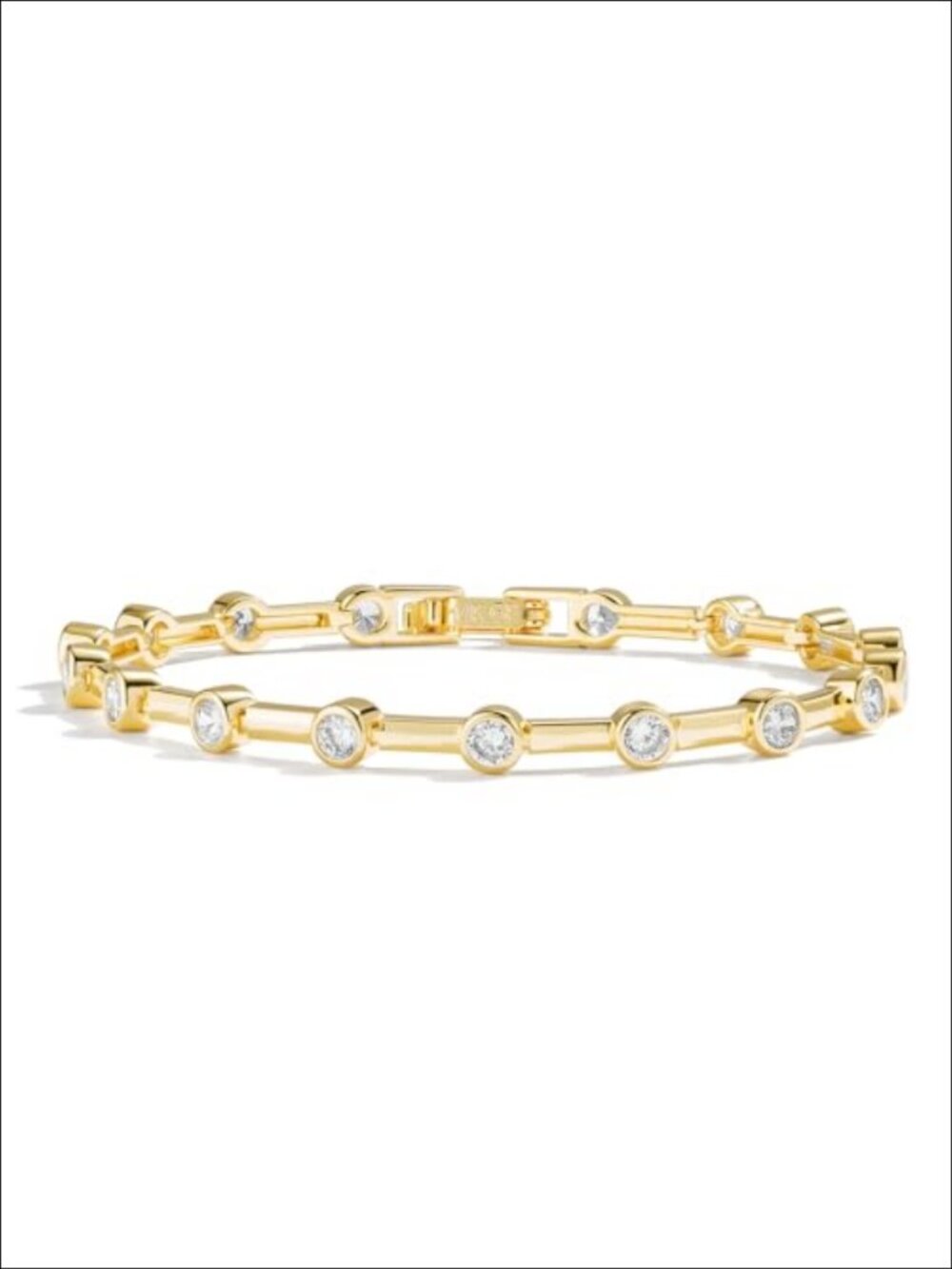 14K Gold Filled Tennis Bracelet Bezel CZ 6.5 Inch Women